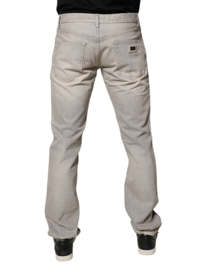 Jean skinny en coton gris clair Dolce &amp; Gabbana