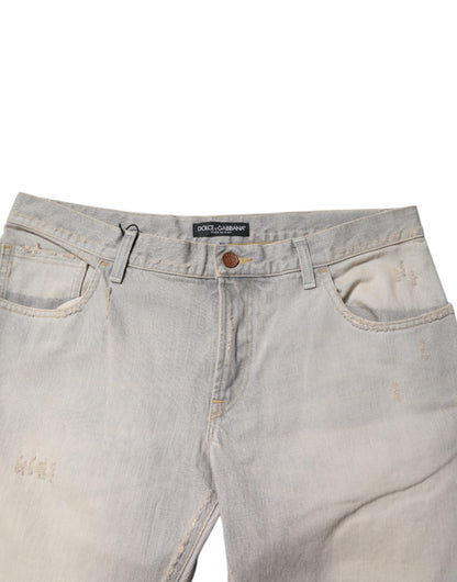 Jean skinny en coton gris clair Dolce &amp; Gabbana