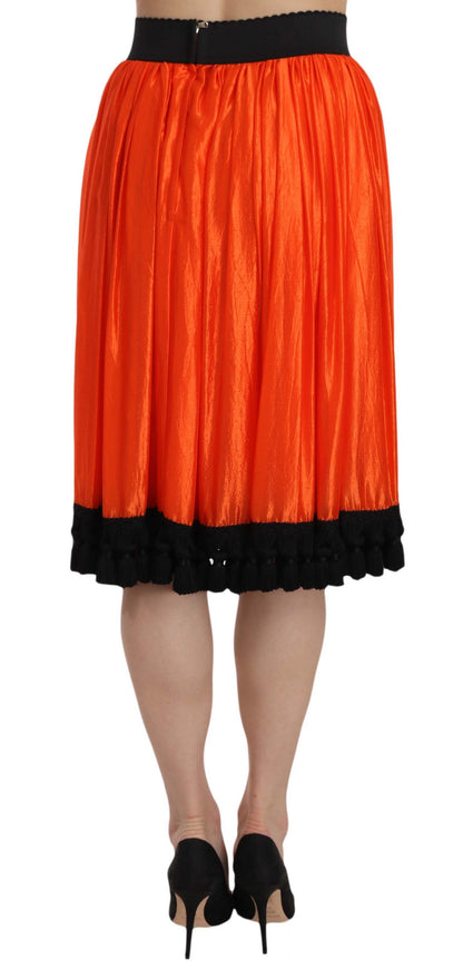 Jupe orange taille haute longueur genou Dolce &amp; Gabbana