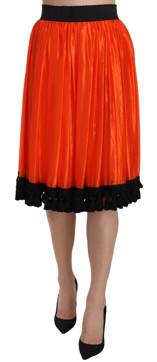 Jupe orange taille haute longueur genou Dolce &amp; Gabbana