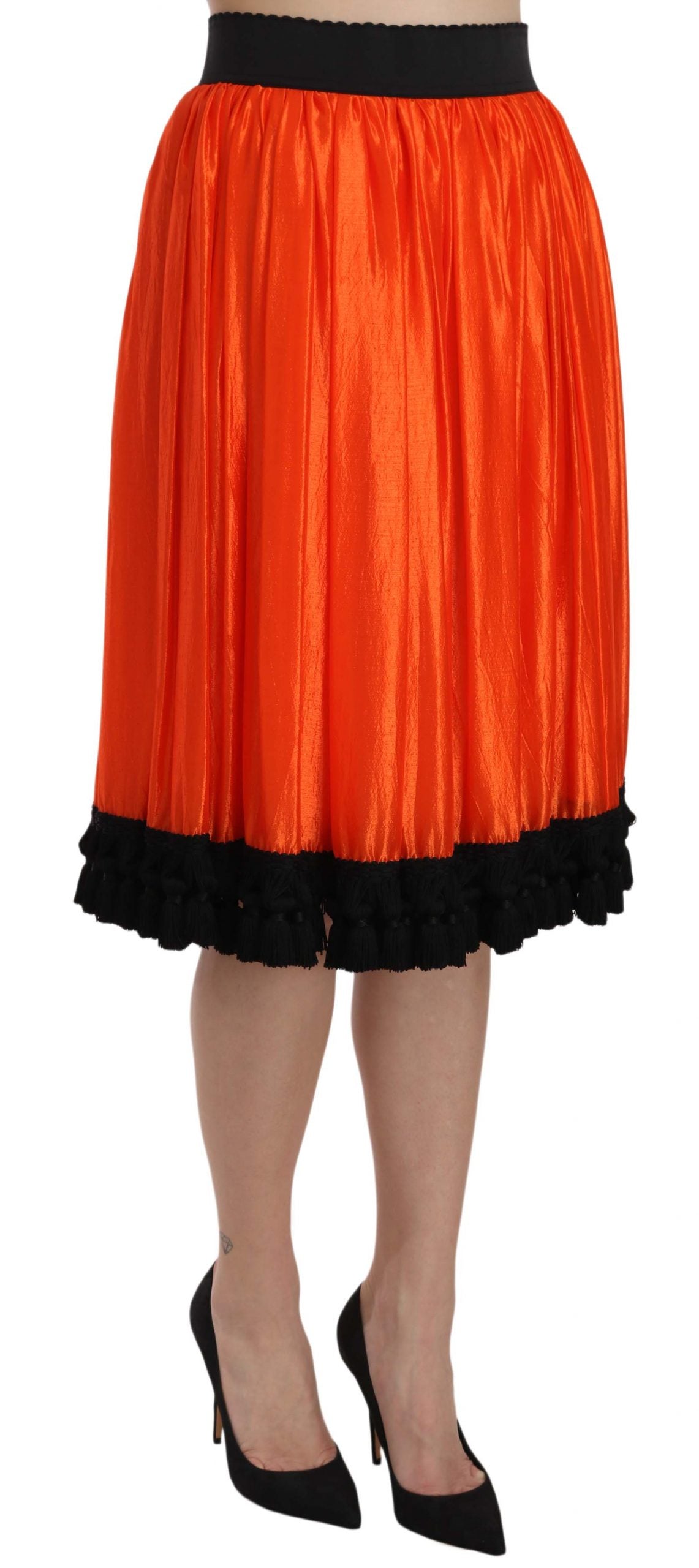 Jupe orange taille haute longueur genou Dolce &amp; Gabbana