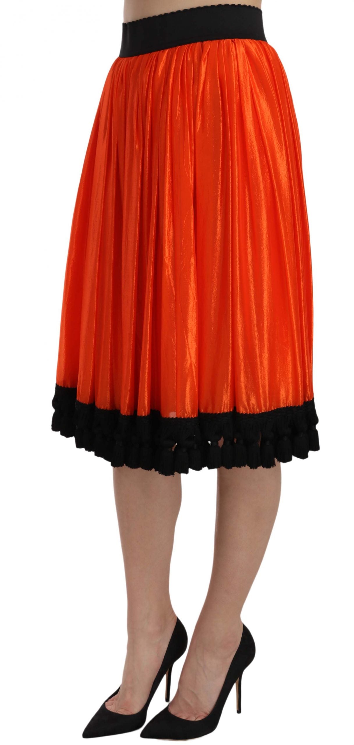 Jupe orange taille haute longueur genou Dolce &amp; Gabbana