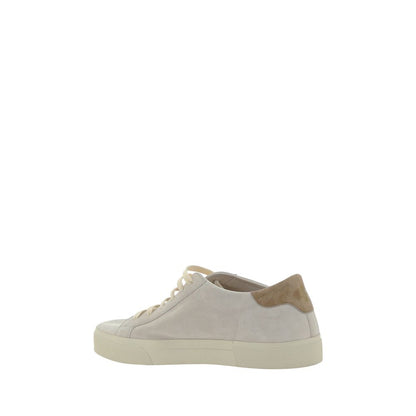 Brunello Cucinelli Cremeweiße Ledersneaker