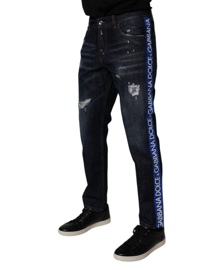 Jean skinny en coton bleu foncé Dolce &amp; Gabbana