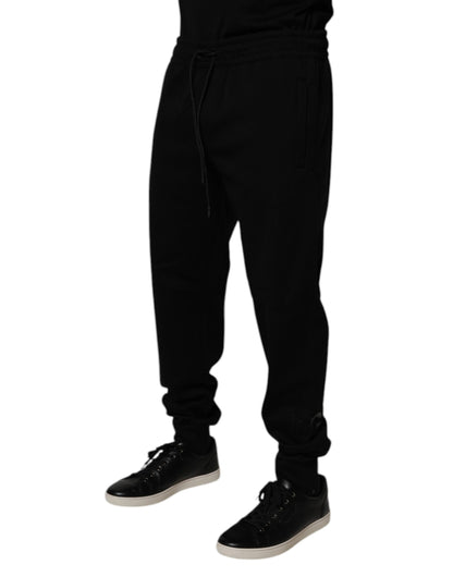 Pantalon de jogging en coton mélangé noir Dolce &amp; Gabbana