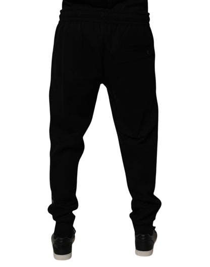 Pantalon de jogging en coton mélangé noir Dolce &amp; Gabbana