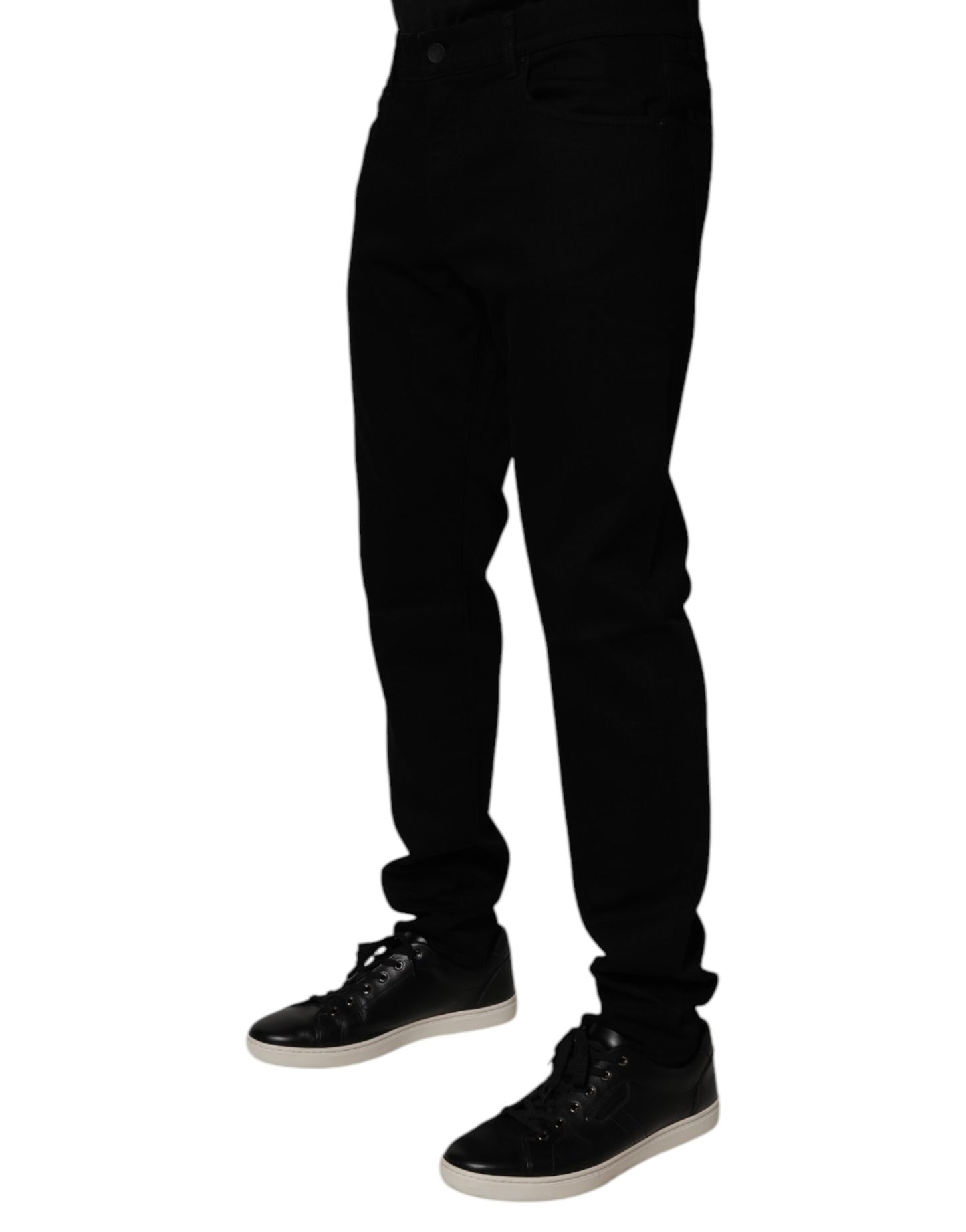 Dolce & Gabbana Black Cotton Stretch Slim Fit Men Denim Jeans