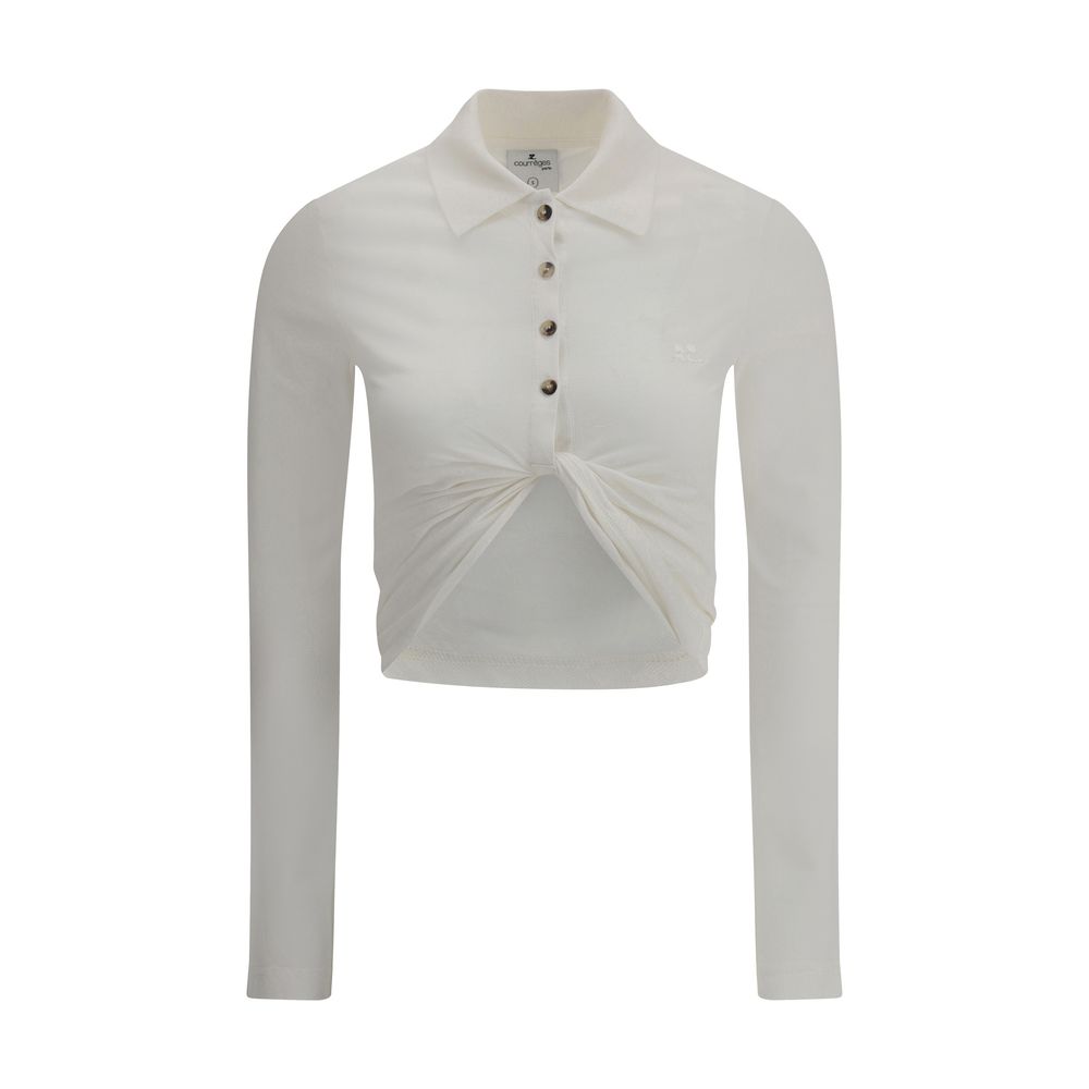 Polo Courrèges avec détail torsadé