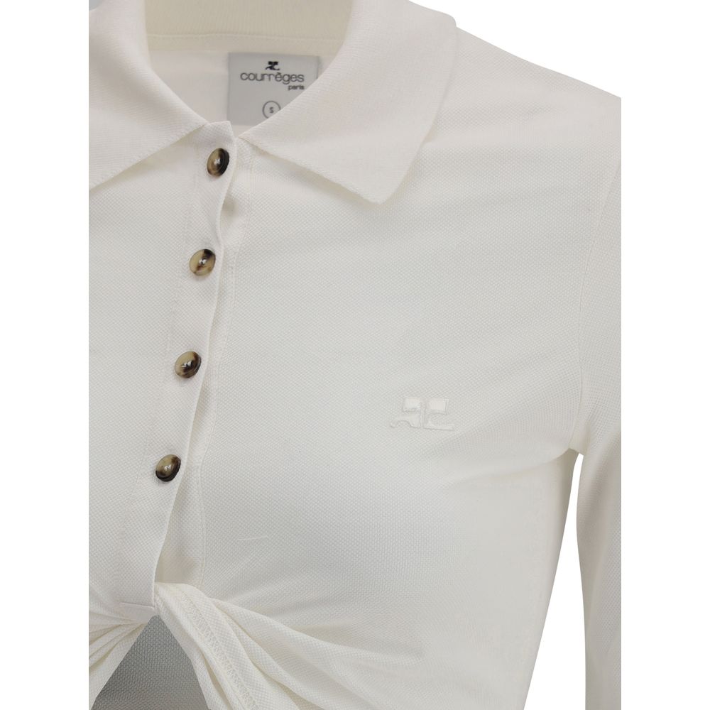 Polo Courrèges avec détail torsadé