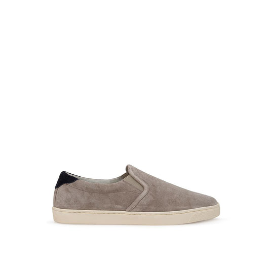 Grauer Ledersneaker von Brunello Cucinelli