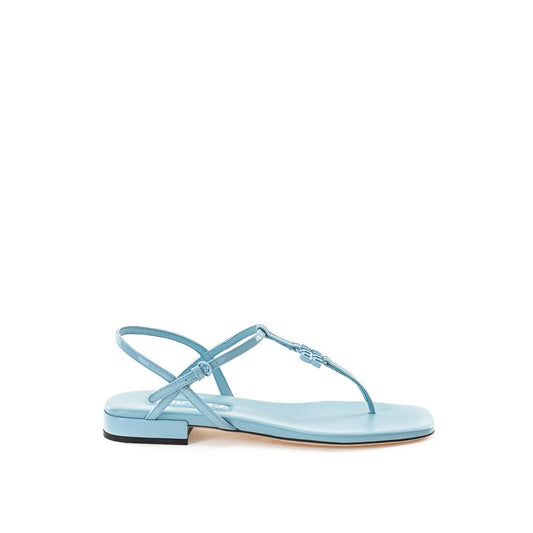 Miu Miu Blaue Flip-Flop-Sandale aus Lackleder