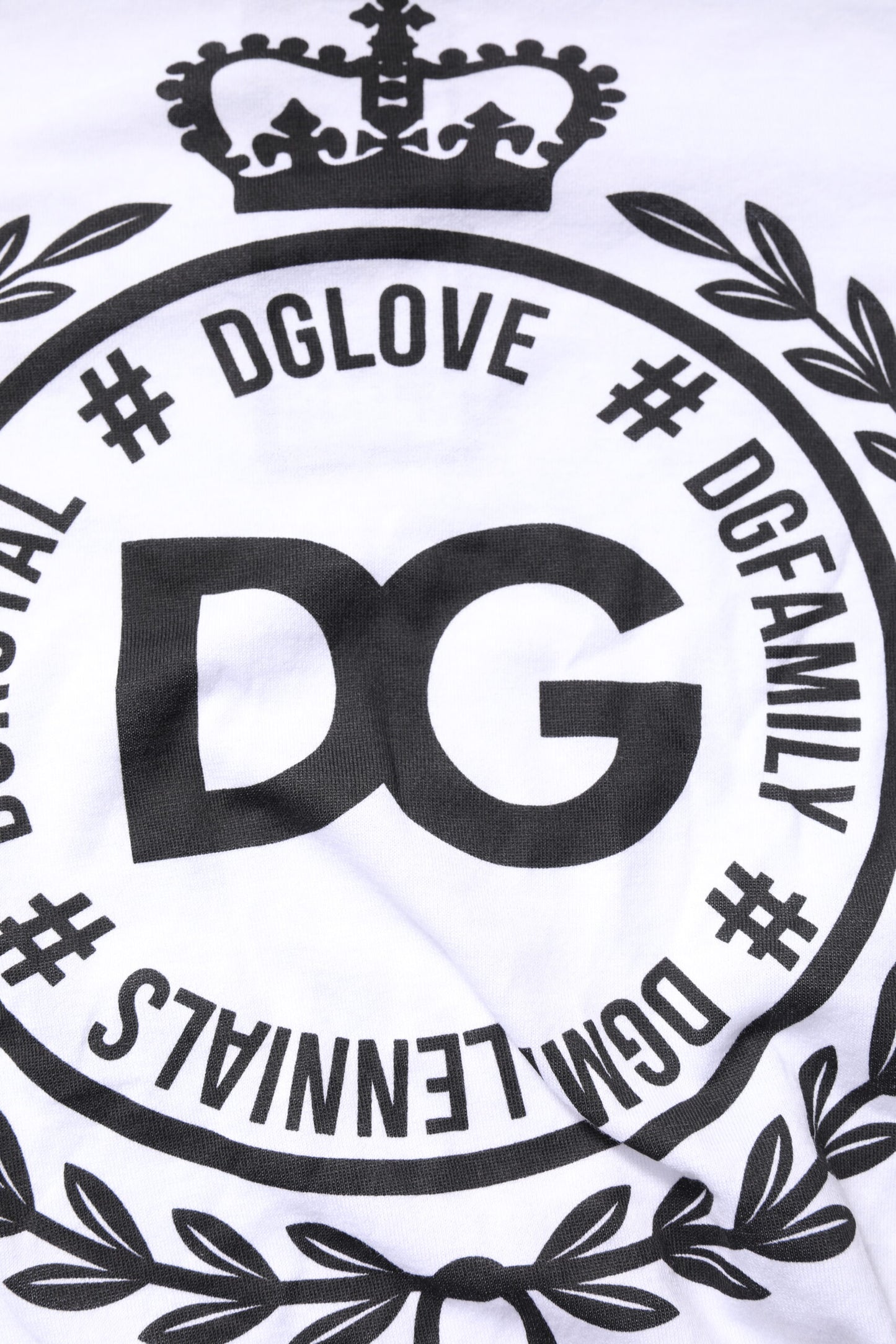 T-shirt ras du cou en coton blanc à imprimé graphique Dolce &amp; Gabbana