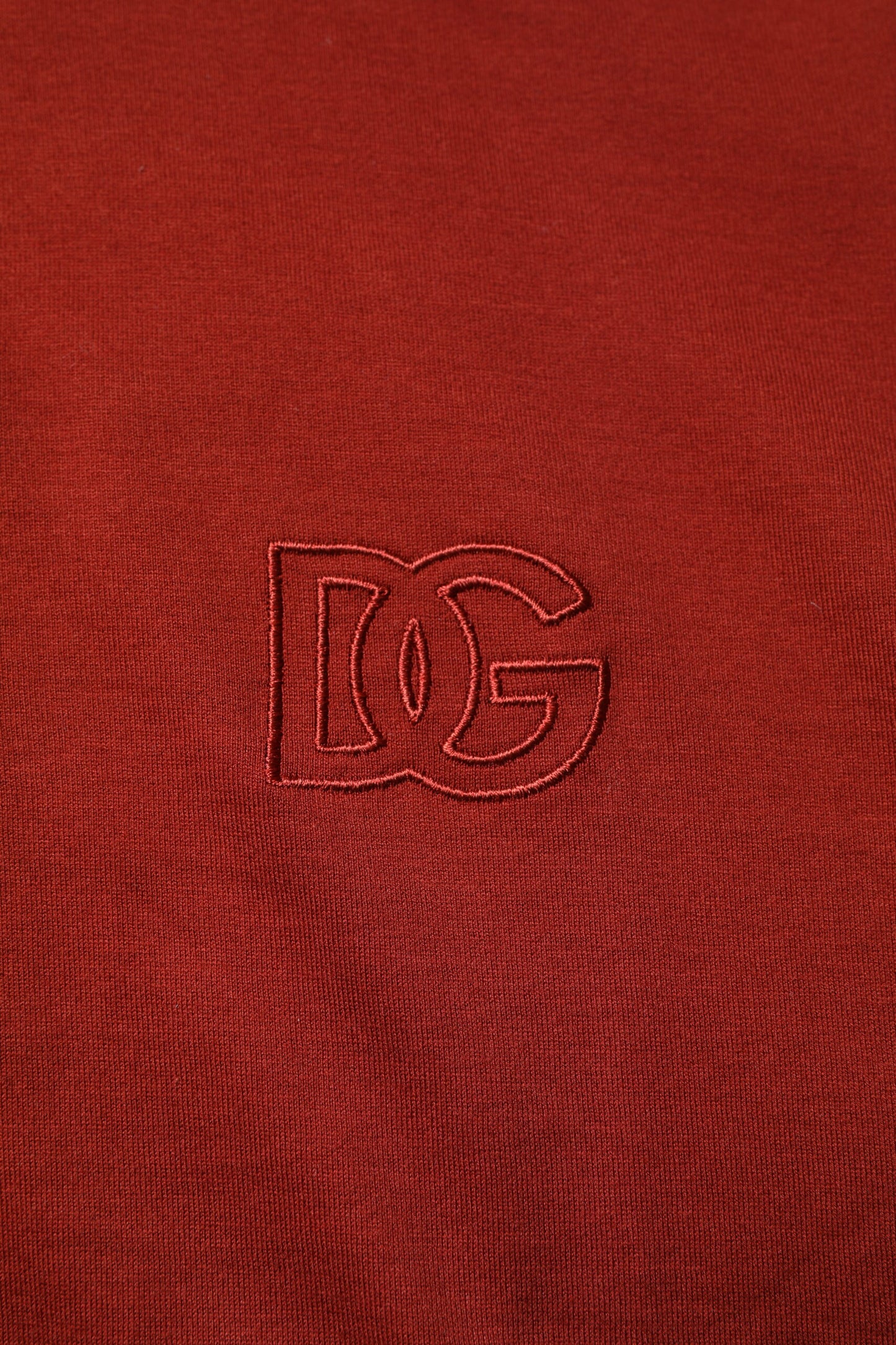 Polo Dolce &amp; Gabbana en coton rouge avec logo DG et col pour homme
