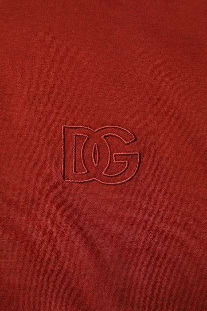 Polo Dolce &amp; Gabbana en coton rouge avec logo DG et col pour homme