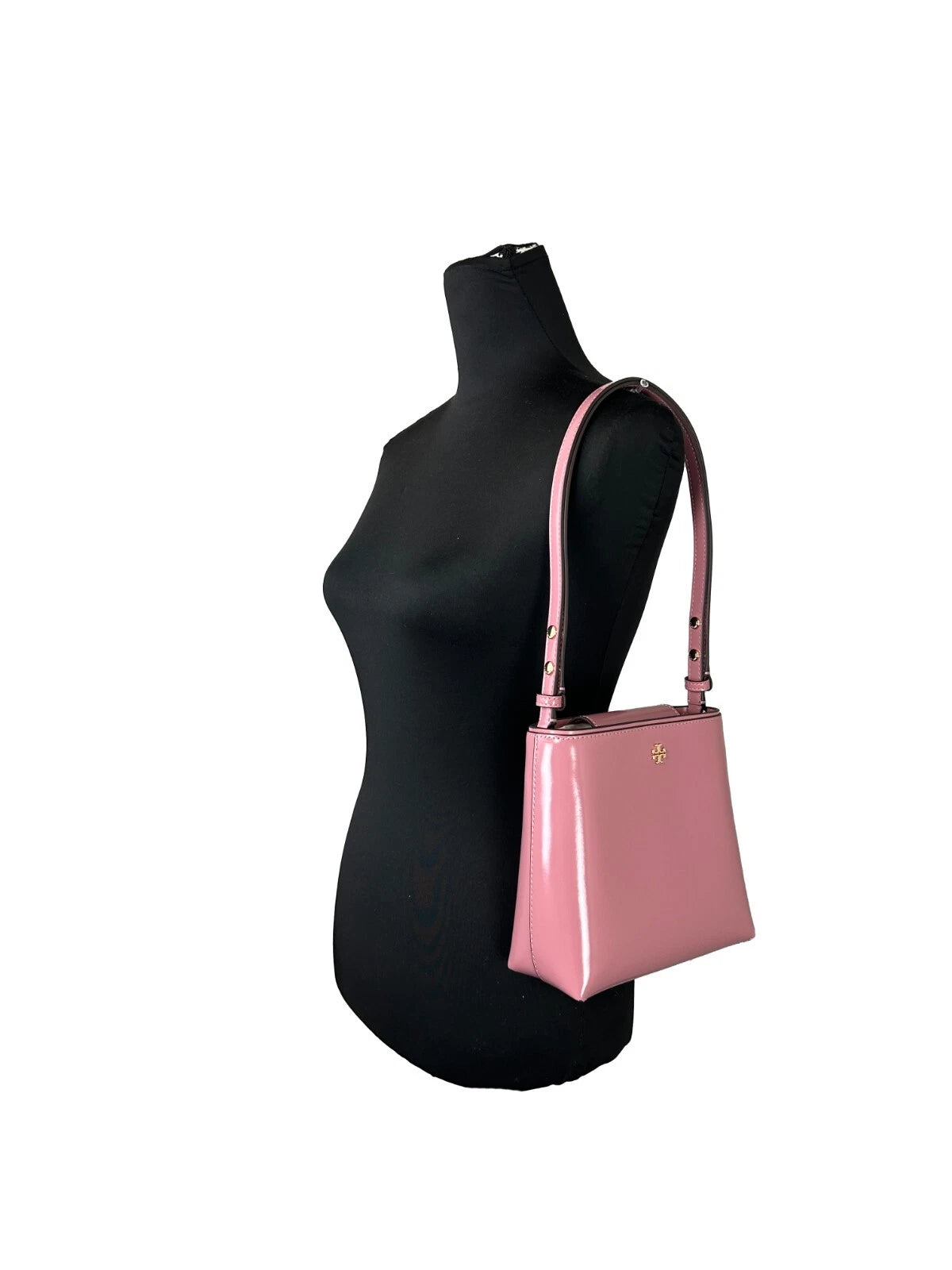 Petit sac seau verni Emerson de Tory Burch, rose