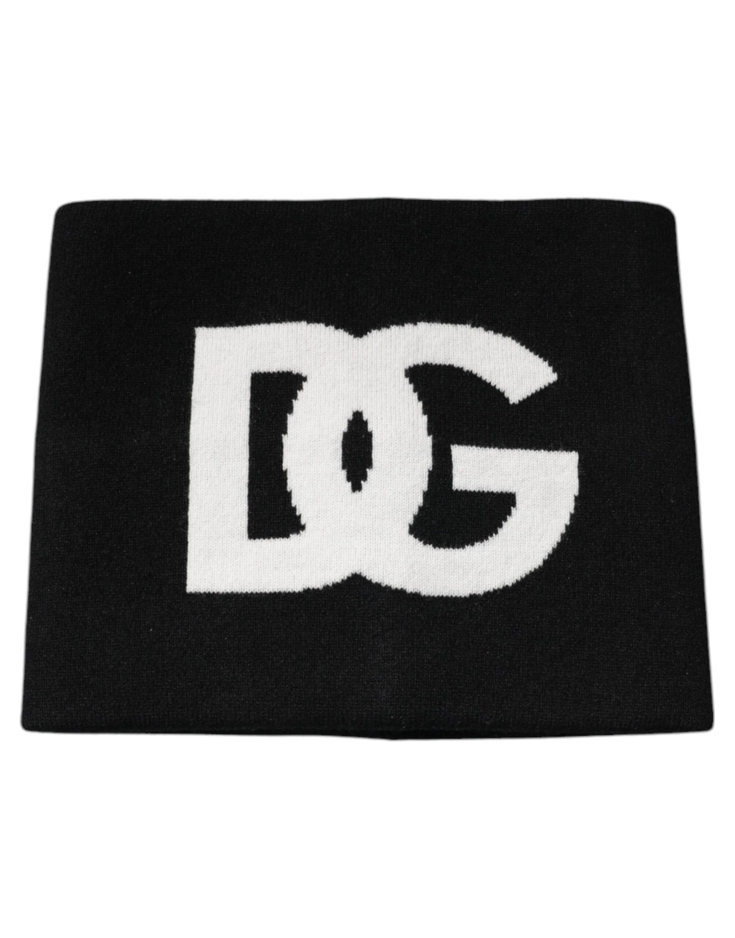 Foulard carré en cachemire noir Dolce &amp; Gabbana avec logo DG