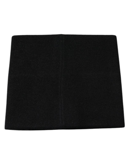 Foulard carré en cachemire noir Dolce &amp; Gabbana avec logo DG
