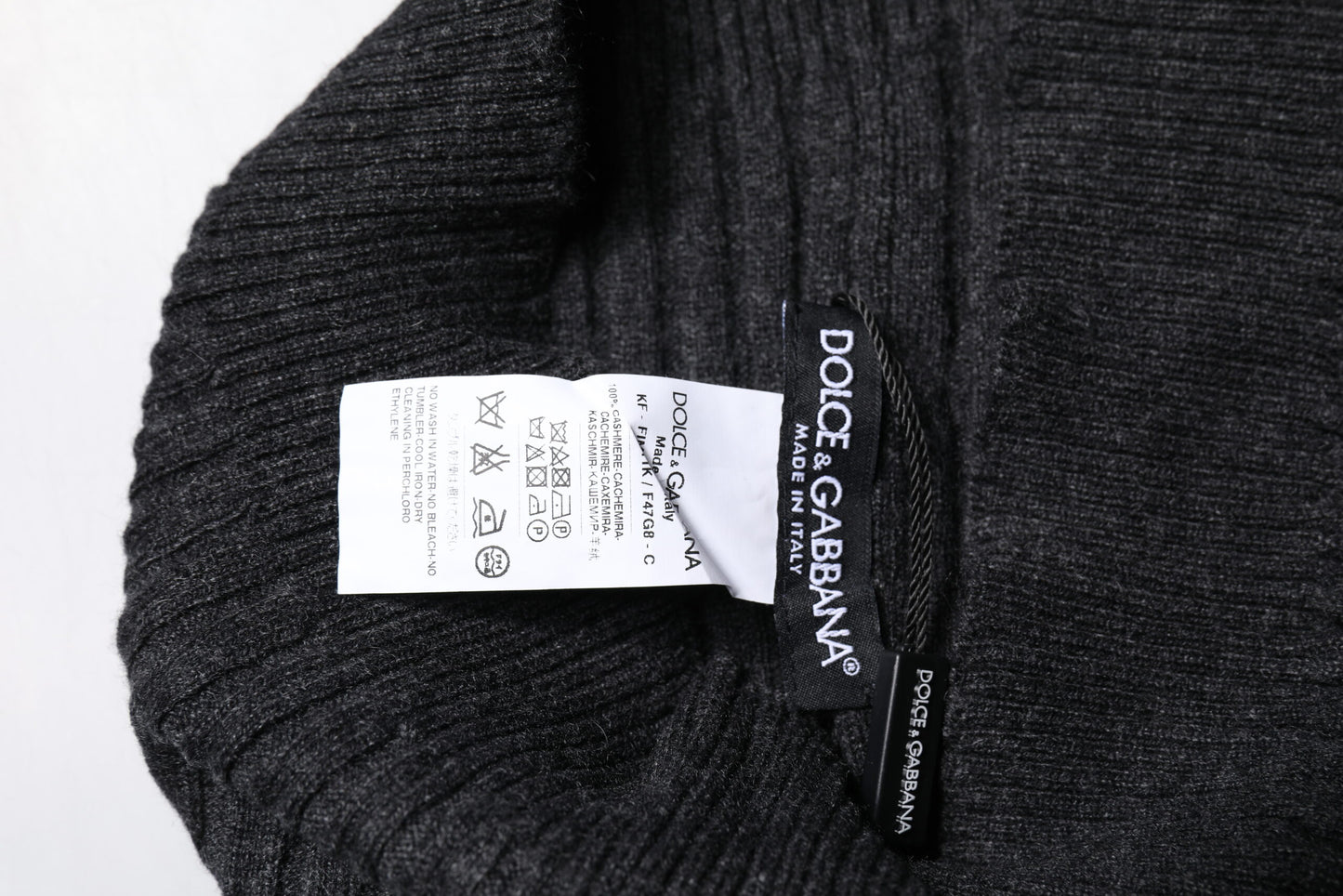 Foulard cache-cou en cachemire noir Dolce &amp; Gabbana
