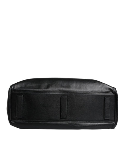 Sac bandoulière en cuir noir Dolce &amp; Gabbana