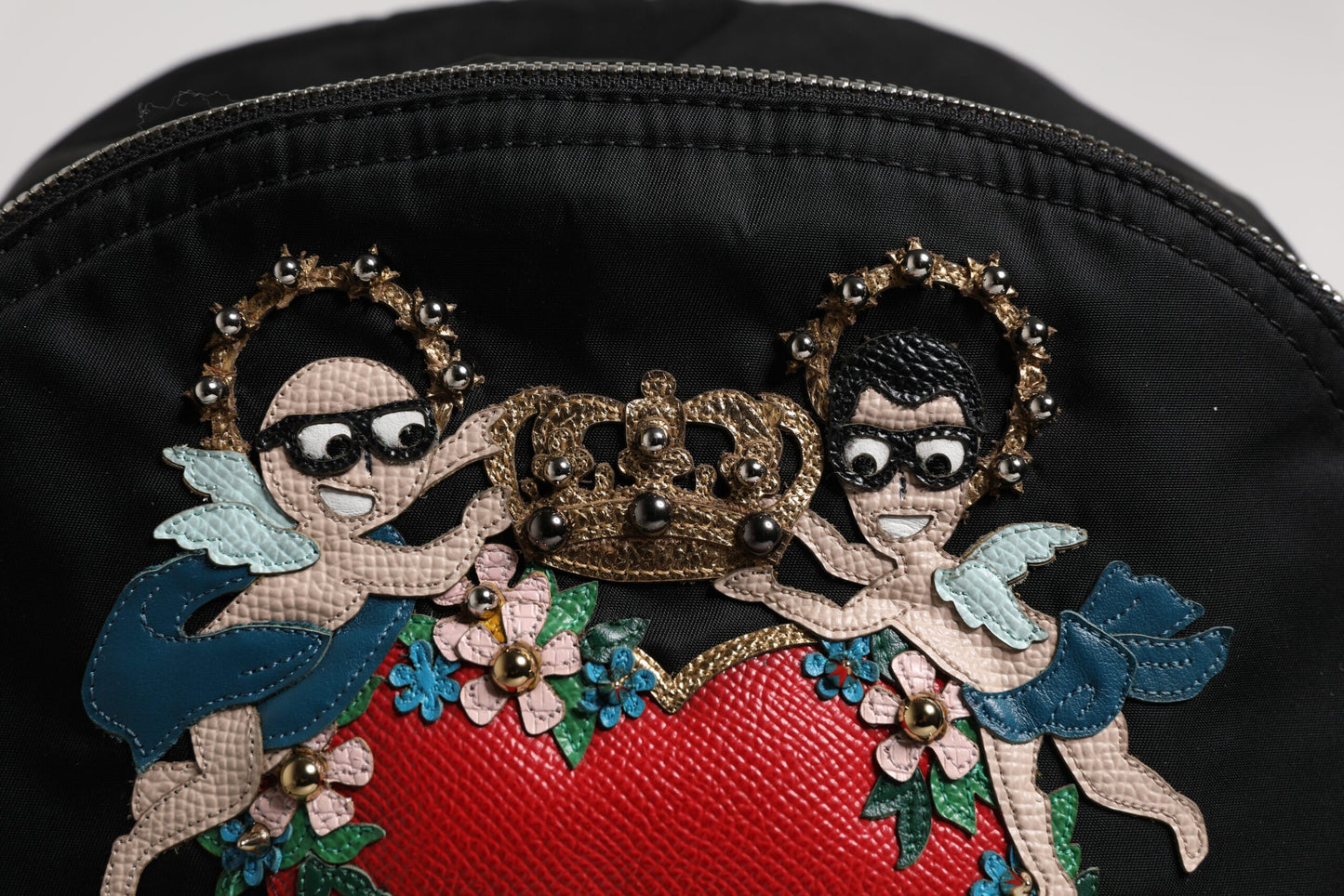 Sac à dos Dolce &amp; Gabbana en nylon noir #DGFAMILY orné de strass VULCANO