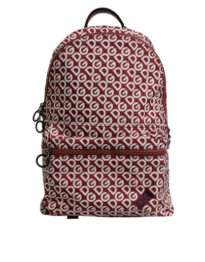 Sac à dos de voyage Dolce &amp; Gabbana en nylon rouge et blanc avec logo DG imprimé