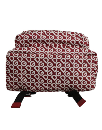 Sac à dos de voyage Dolce &amp; Gabbana en nylon rouge et blanc avec logo DG imprimé
