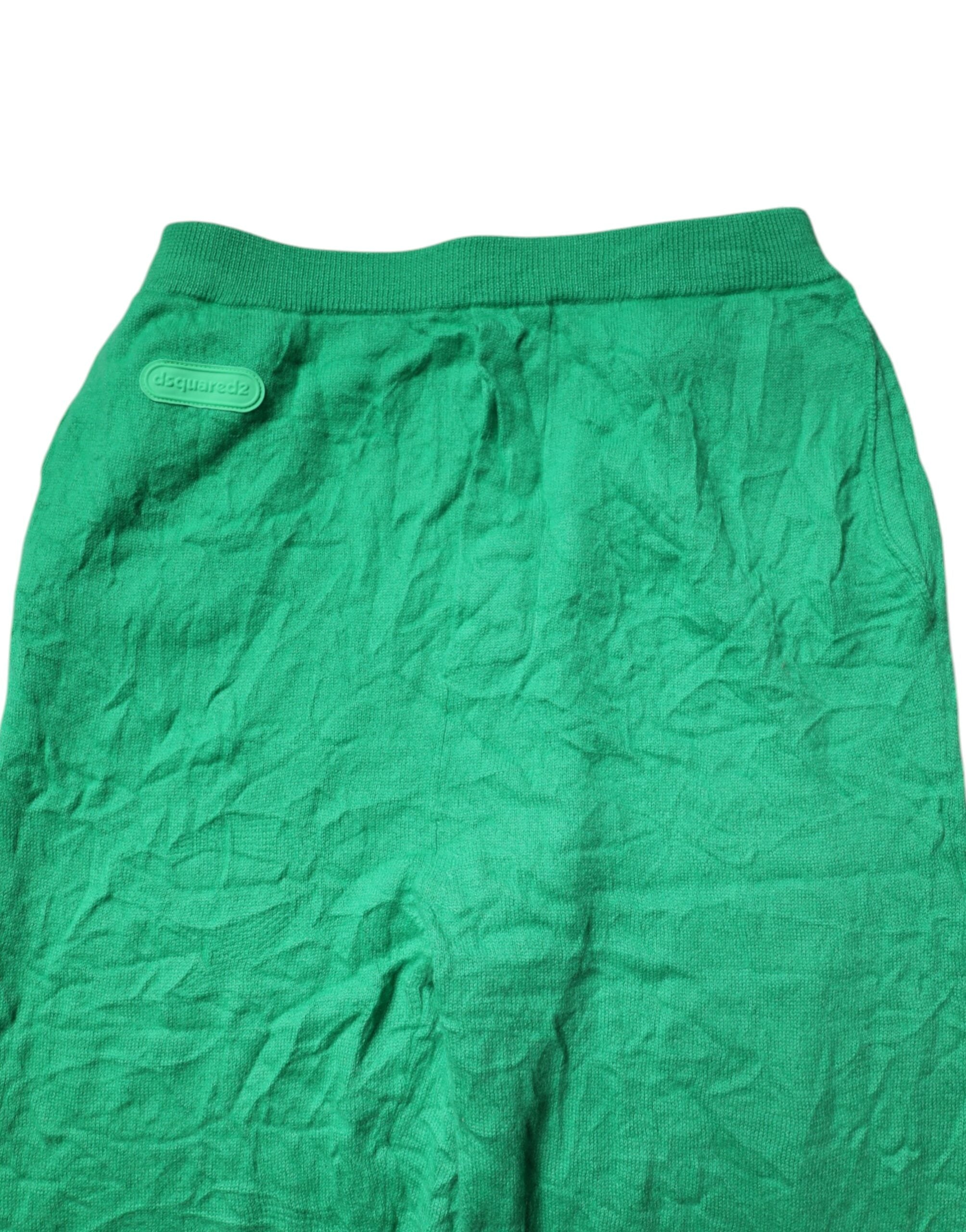 Pantalon décontracté vert en coton à taille élastique pour homme Dsquared²