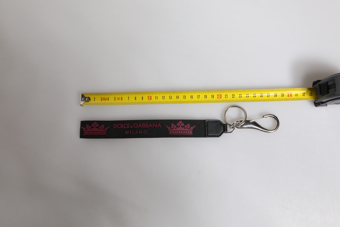 Porte-clés Dolce &amp; Gabbana en nylon noir avec logo DG Crown pour homme