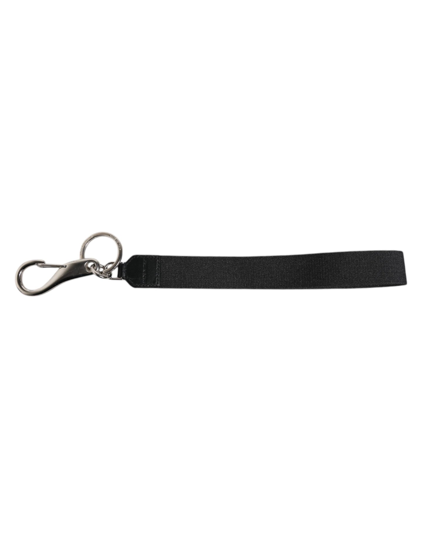 Porte-clés Dolce &amp; Gabbana en nylon noir avec logo DG Crown pour homme