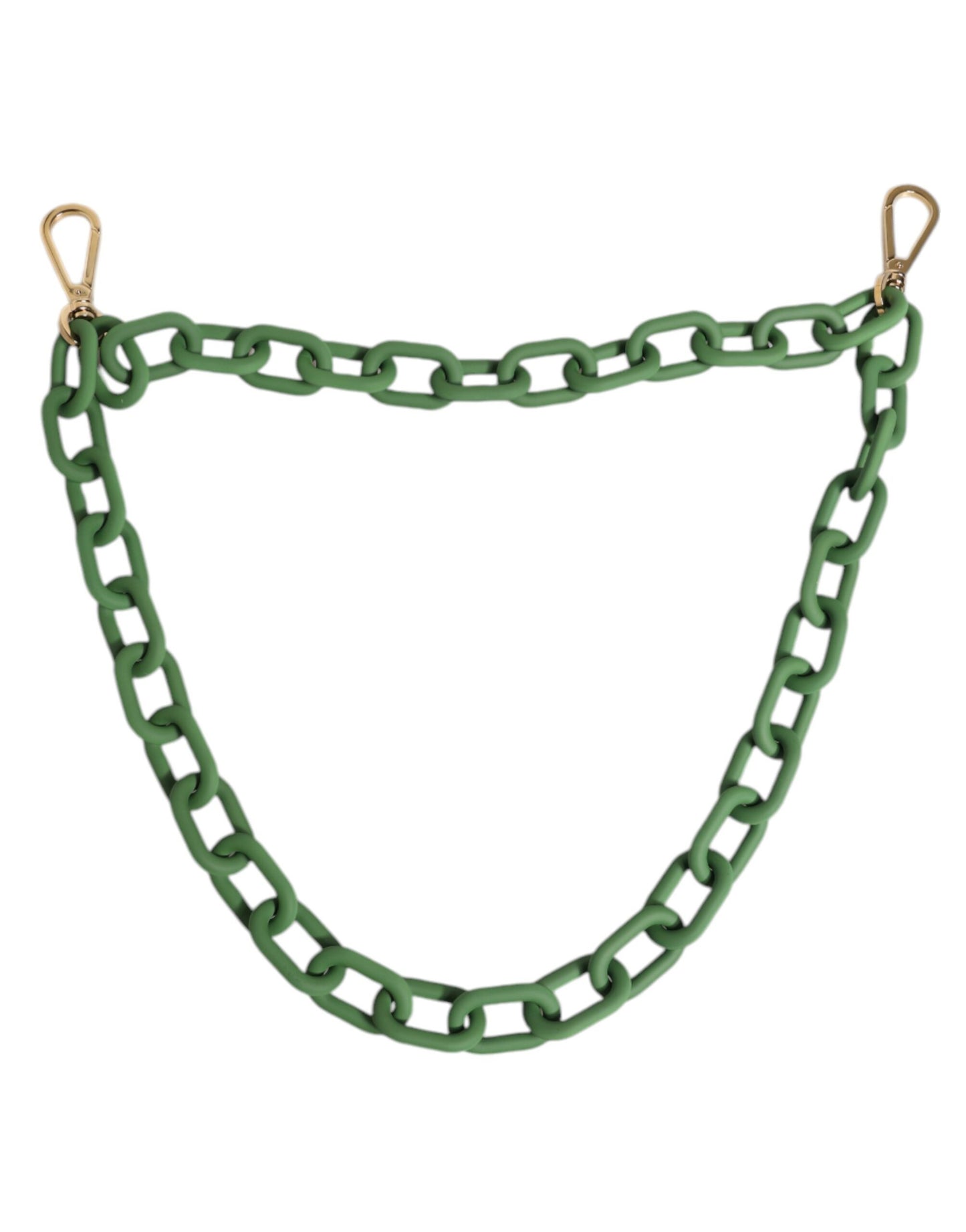 Chaîne de portefeuille épaisse en acrylique plexiglas vert Dolce &amp; Gabbana avec quincaillerie dorée