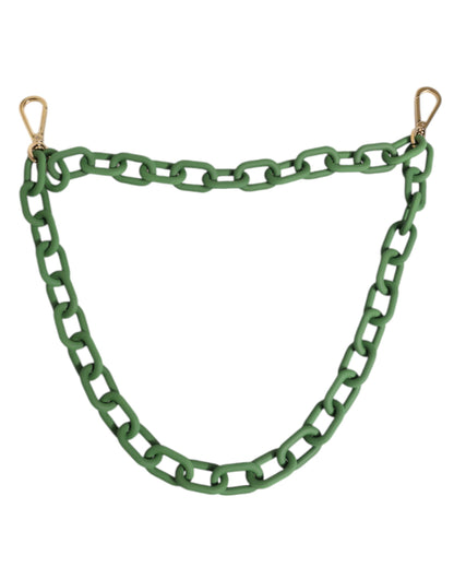 Chaîne de portefeuille épaisse en acrylique plexiglas vert Dolce &amp; Gabbana avec quincaillerie dorée