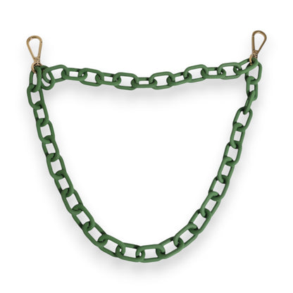Chaîne de portefeuille épaisse en acrylique plexiglas vert Dolce &amp; Gabbana avec quincaillerie dorée