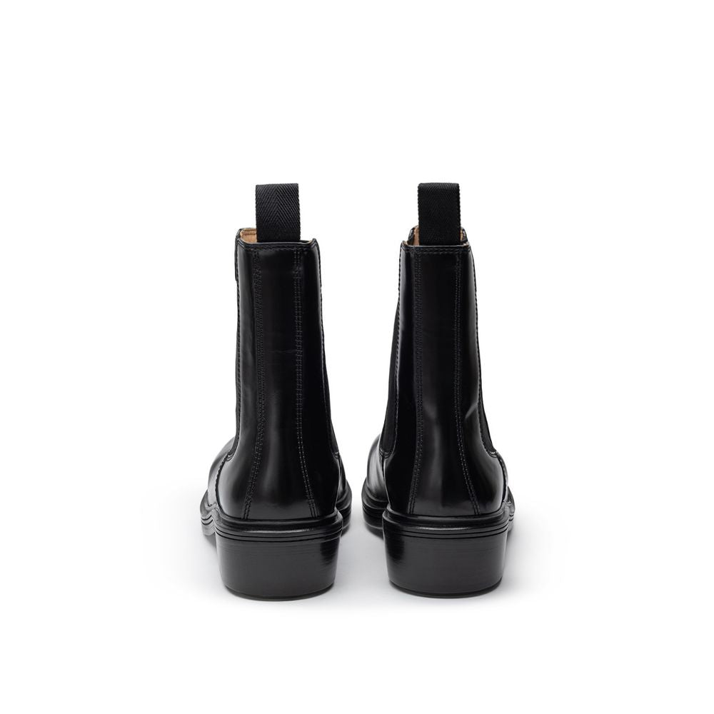 Botte en cuir noir