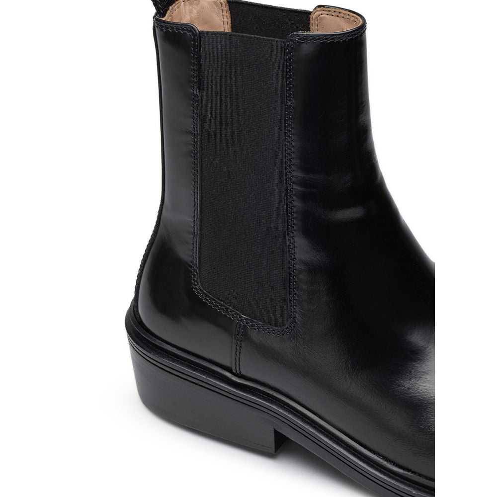 Botte en cuir noir