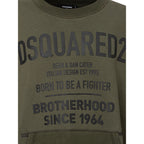 Sweat à capuche en coton vert Dsquared²
