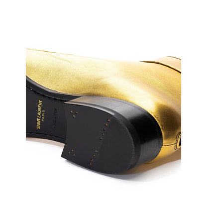 Saint Laurent – Goldener Lederstiefel