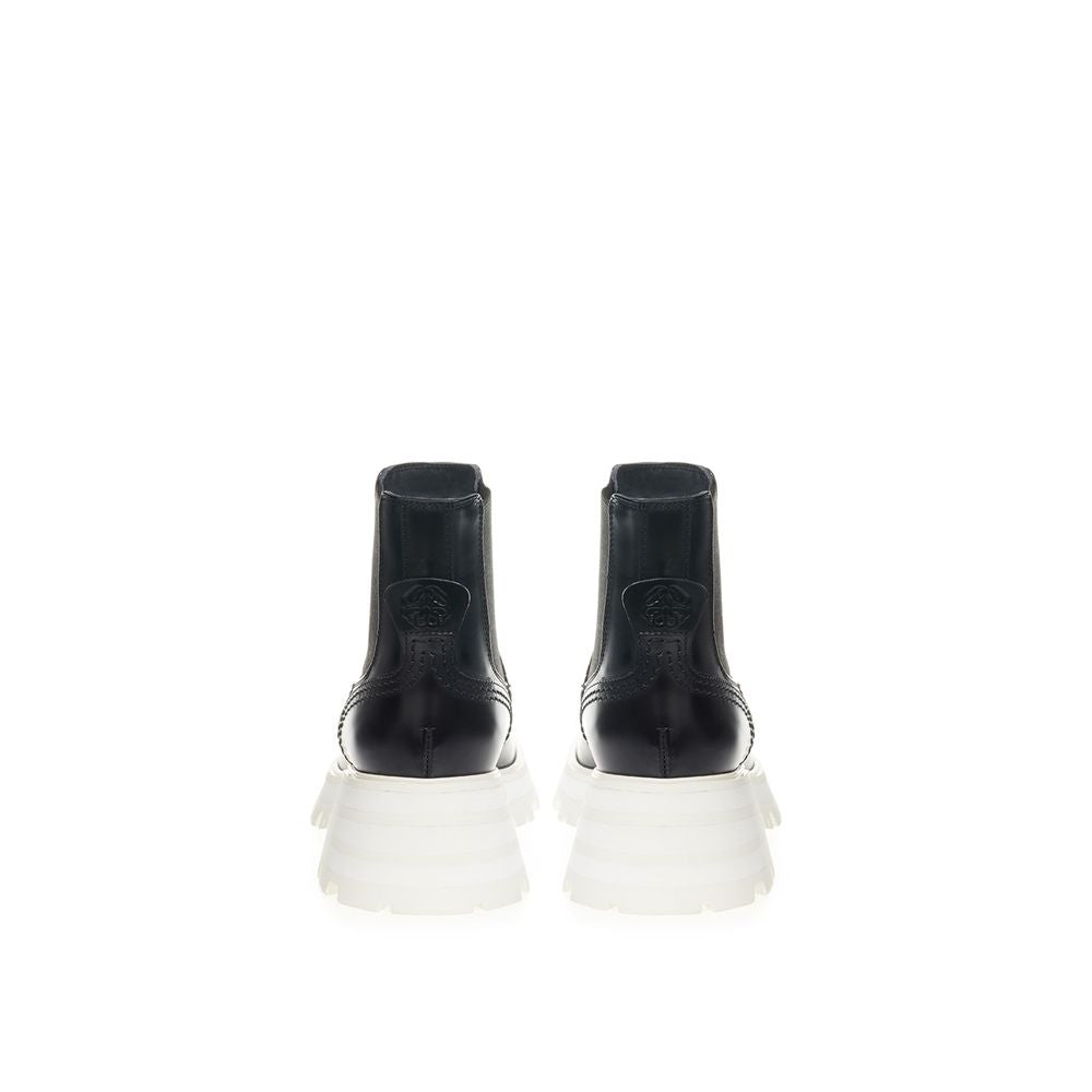 Bottines en cuir élégantes, dans un noir intemporel.