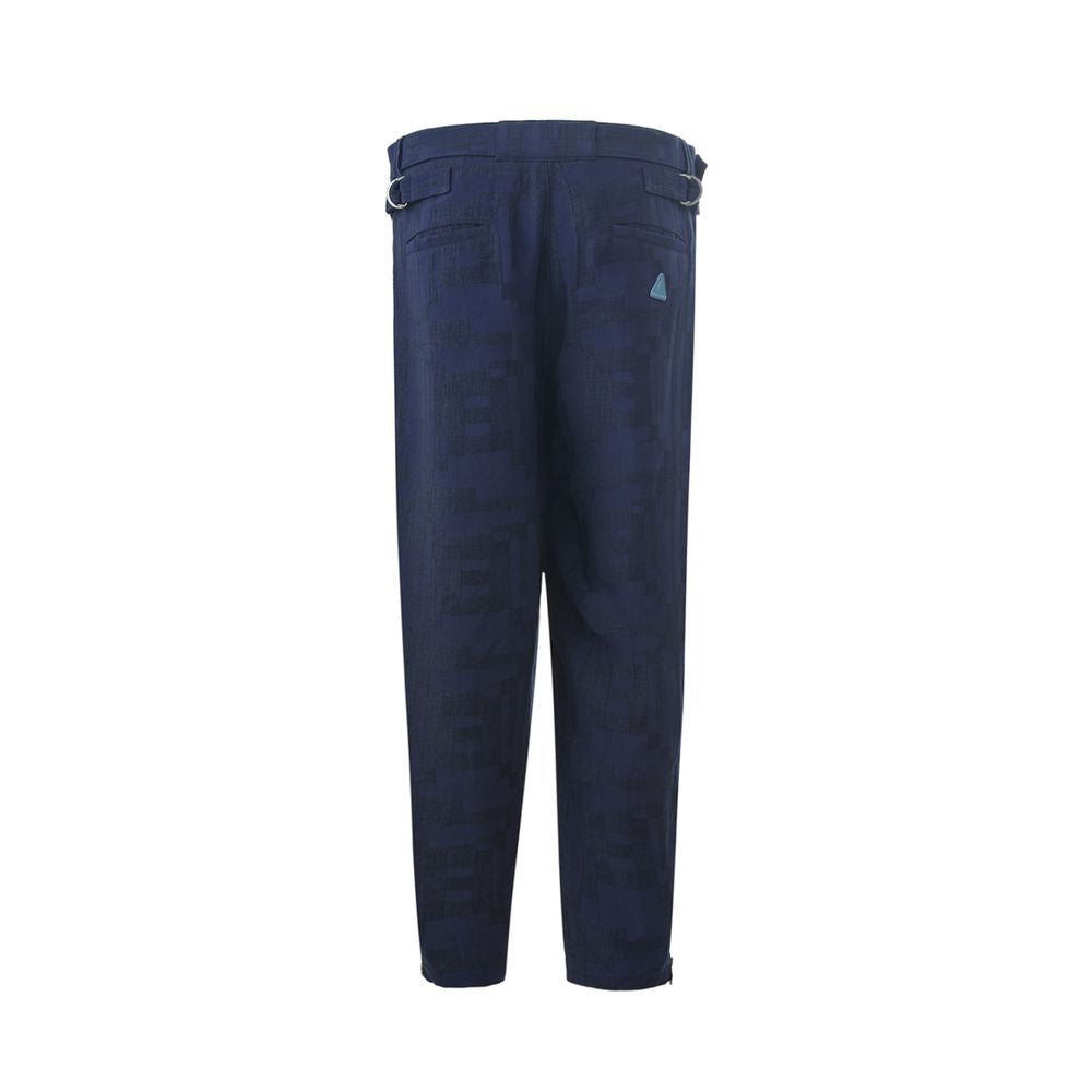 Pantalon en lin bleu Emporio Armani