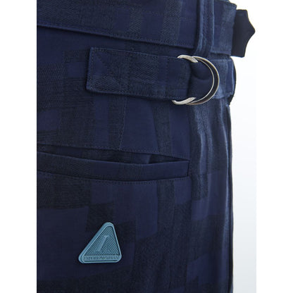 Pantalon en lin bleu Emporio Armani