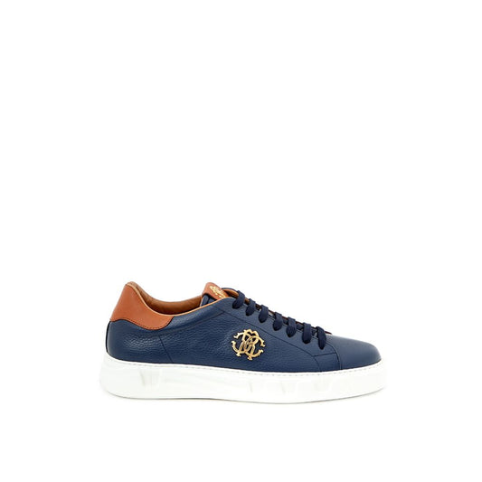 Blauer Ledersneaker von Roberto Cavalli