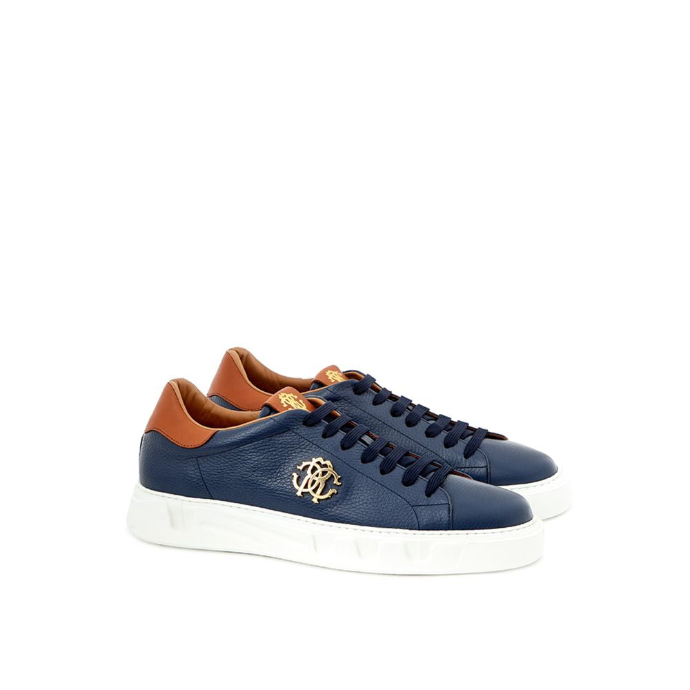 Blauer Ledersneaker von Roberto Cavalli