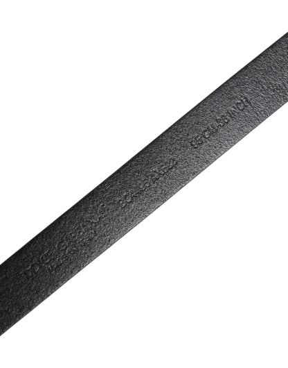 Ceinture Dolce &amp; Gabbana en cuir de veau noir avec boucle en métal doré