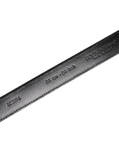 Ceinture Dolce &amp; Gabbana en cuir gris avec boucle en métal argenté
