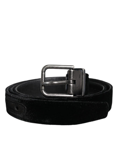 Ceinture classique en cuir noir avec boucle en métal Dolce &amp; Gabbana