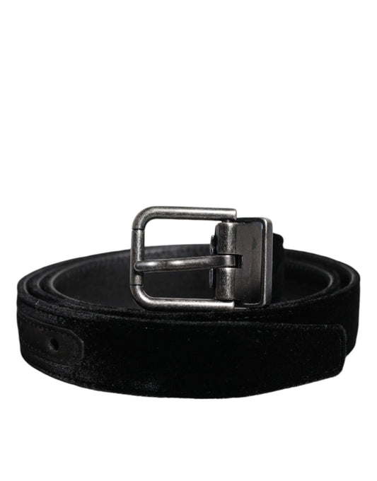 Ceinture classique en cuir noir avec boucle en métal Dolce &amp; Gabbana