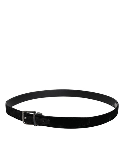 Ceinture classique en cuir noir avec boucle en métal Dolce &amp; Gabbana