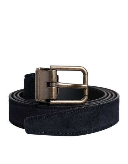 Ceinture classique Dolce &amp; Gabbana en cuir de chèvre noir avec boucle en métal
