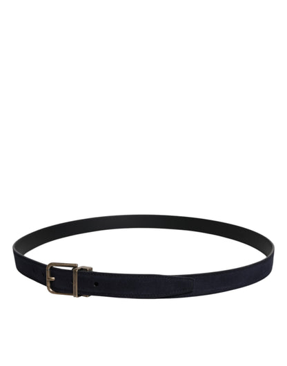Ceinture classique Dolce &amp; Gabbana en cuir de chèvre noir avec boucle en métal