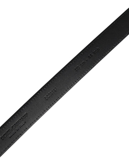 Ceinture classique Dolce &amp; Gabbana en cuir de chèvre noir avec boucle en métal