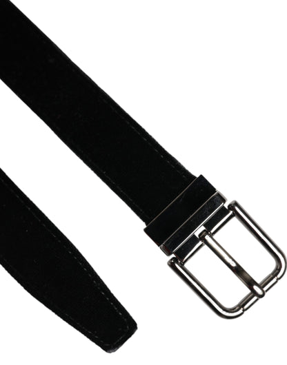 Ceinture classique en cuir noir avec boucle en métal Dolce &amp; Gabbana
